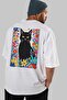 98 Cats for Cat Lovers Printed White Oversize T-Shirt 100% Cotton Unisex Cat Lover Premium Design - 7