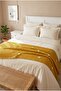 3D Daisy Embroidered Mustard Runner 100% Cotton 7 Piece Duvet Cover Set - 3