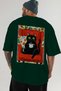 For the Love of Cats 24 Cats Printed Green Oversize T-Shirt 100% Cotton Unisex Cat Lover Premium Design - 5