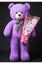 90cm Purple Large Plush Teddy Bear White Teddy Bear Bouquet with Pink Packaging Cute Plush Gift Set with Heart Detail Special for Spouse and Lover - 6