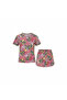 Women's Pink Tropical Print Cotton Short Set - 5