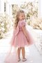 Powder Rose Baby Girl and Child Princess Dress with Buckle Included Birthday Party Special Occasion Dress 1-5 Years - 7