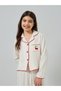 Teen Girls Textured Long Sleeve Shirt and Pyjama Set - 3