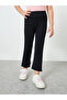 Girls Black Ribbed Flare Leggings