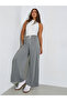 Charcoal Wide Leg Knit Joggers with Drawcord
