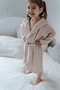 4 Layer Muslin Hooded Beige Children's Bathrobe - 2