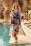 Remsa Tesettür Swimsuit over Design Single Kaftan Pareo Rdp26 Green - 3