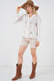 Women's Embroidered Long Sleeve Blouse 1433 - Brown - 4