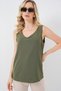 Women's V-Neck Zero Sleeve Blouse 1450 - Khaki