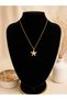 Steel Women's Necklace with Double Starfish End and Zircon Stone Detail, Marine Themed Necklace - 2