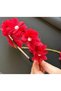 Luxury Design Laser Pearl Flower Chain Pendant Dangle Metal Crown Women Children's Crown Red Henna - 4