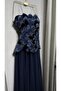 Long Evening Dress with Floral Embroidery - 4