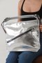 Women's Hand and Shoulder Bag – Stylish and Large Volume with Zipper Detail in Silver