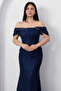 Strapless Neckline Rhinestone Lace Dress Dmn226 - 7