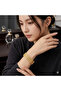 Gold-Tone Leaf Pattern Mesh Bracelet for Women, Wide Link Bracelet with Decorative Box Clasp - 2