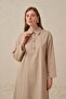 Beige-Button Detailed Poplin Tunic