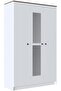 Pera 3 Door Wardrobe With Mirror, Sturdy Closet Clothes Storage Cupboard, Modern Design