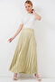Women's Long Crinkled Skirt 1472 - A.Khaki - 8