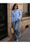 Women's Daisy Flower Embroidered Shirt Collar Long Sleeve Cuffed Loose 100% Cotton Shirt - 2