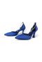 Women's Pointed Toe Ankle Strap Thin Heeled Evening Dress Shoes Blue - 4