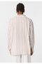 Striped long sleeve oversize linen shirt - 5