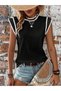 Women's Short Sleeve Circle Collar Viscose Blouse - 3