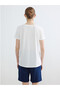 New Season White Crew Neck Printed Women's T-Shirt - 7