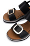 Women's Genuine Leather Black Heeled Sandals - 4