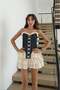 Nox Women's Scallop-Tied Bustier with Layered Scalloped Mini Skirt Two-Piece Set