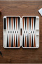 Portable 25X21 Mini Backgammon Set - Foldable Travel Size Camping and Travel Backgammon with Dice Stones Included
