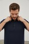 Interview Polo Neck Navy Blue T-Shirt - 5