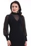 Women's Turtleneck See-Through Detail Deal Merch Sandy Fabric Mini Dress - 8