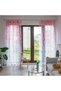 Farmhouse Window Curtains Leaf Printed Light Filtering Tulle Drapes for Kitchen Living Room Bedroom,2 Panel(Pink)