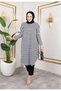 Black and White Striped Combed Cotton Hijab Tunic