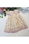 Girl's Floral Printed Sleeveless Dress - 100% Cotton - Powder - 5