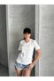 Women's V-Neck Interlock Fabric T-Shirt - 3