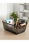 Black Mesh Storage Basket with Wooden Handles – Space-Saving Multipurpose Organizer for Closet, Laundry & Home Storage - 5