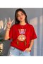 Women's Oversize T-Shirt with Bashashagi Print, 100% Cotton T-Shirt, Comfortable Fit