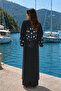 Premium Women's Evil Eye Bead Patterned Kimono & Wide-Legged Pants Set |   One Size |   Std Size - 5