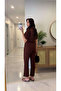 Fonle Brown Short Sleeve Belted Jumpsuit - 6