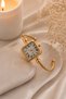 Besce Gold Roman Numeral Women's Wristwatch – White Dial Vintage Square Case Elegant Bracelet Design Quartz Watch - 3