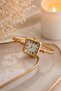 Besce Gold Roman Numeral Women's Wristwatch – White Dial Vintage Square Case Elegant Bracelet Design Quartz Watch - 2