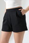 Women's Black High Waist Shorts - 7