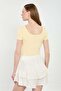 Women's open front and back bodysuit - yellow - 5