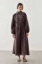 Modal Shirt Dress Brown - 2