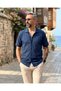 Men's Old Money Knitted Cotton Short Sleeve Shirt - 6
