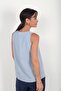 Women's V-Neck Ribbed Italian Cotton Lyocell Blouse - 4