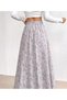 Women's Elastic Waist Satin Fabric Flared Skirt Length 90 cm - 4