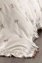 Serena Bow Embroidered Cotton Satin Single 4-Piece Duvet Cover Set - 3