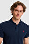 Men's Slim Fit Polo Collar Navy Blue Basic T-Shirt 50322347-Vr033 - 2